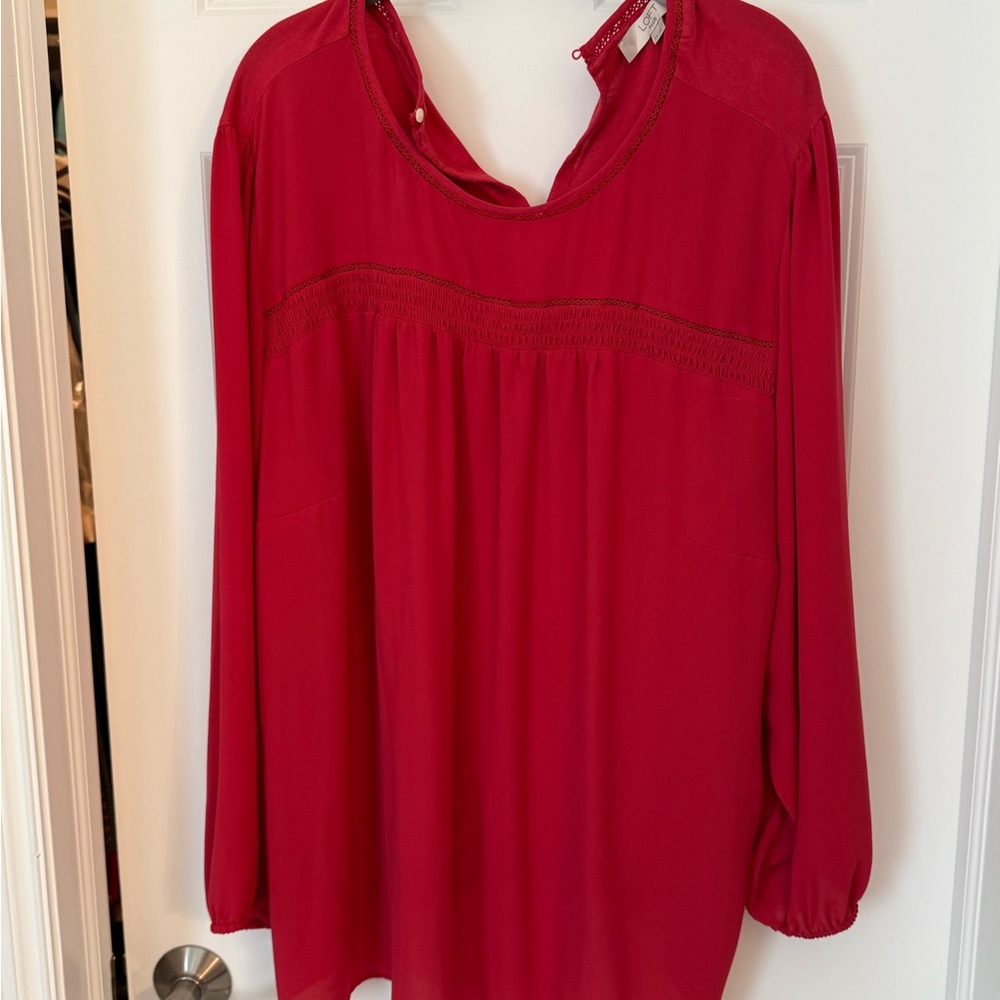LOFT Vibrant Red Blouse